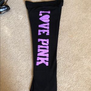 Victoria’s Secret pink black sweatpants yoga
